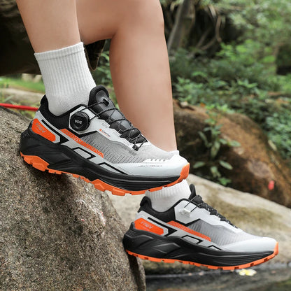 Mens Running Shoes 2025 New Breathe Mesh Outdoor Off Road Hiking Shoes Cushioning Flat Soft Mesh Walking Shoes for Man