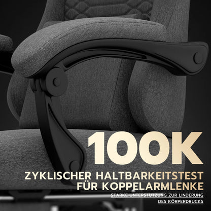 Gaming Chair Fabric Office Chair, Massage Gaming Chair with Headrest, Ergonomic Racing Gaming Seat with Footrest, for Relaxing