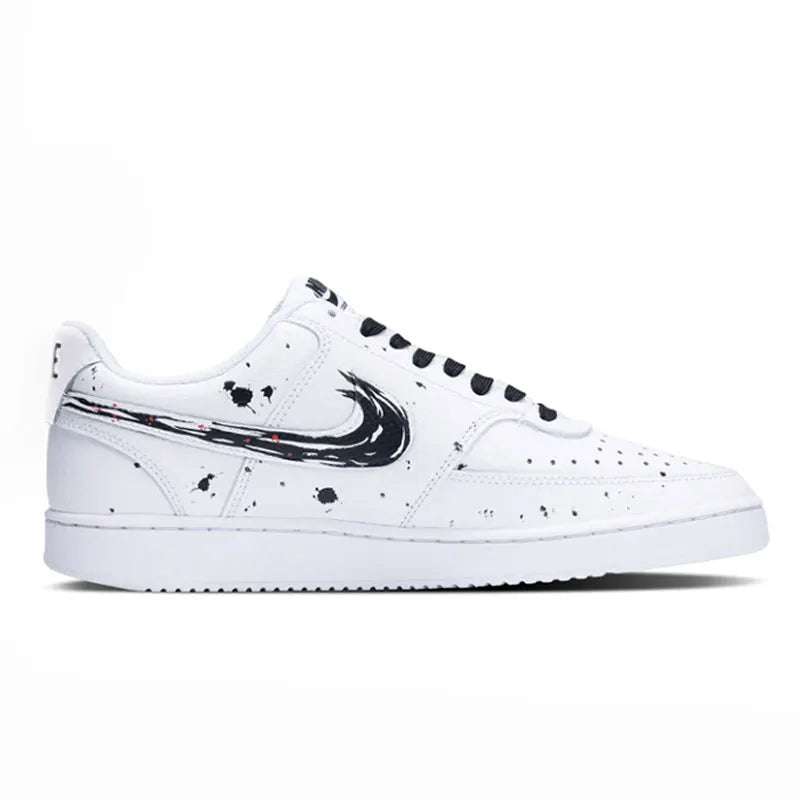 Po meri izdelani športni copati Nike Court Vision 1 Low v kitajskem slogu z ink wash in splatter vzorcem, odporni na obrabo, moški copati za rolkanje