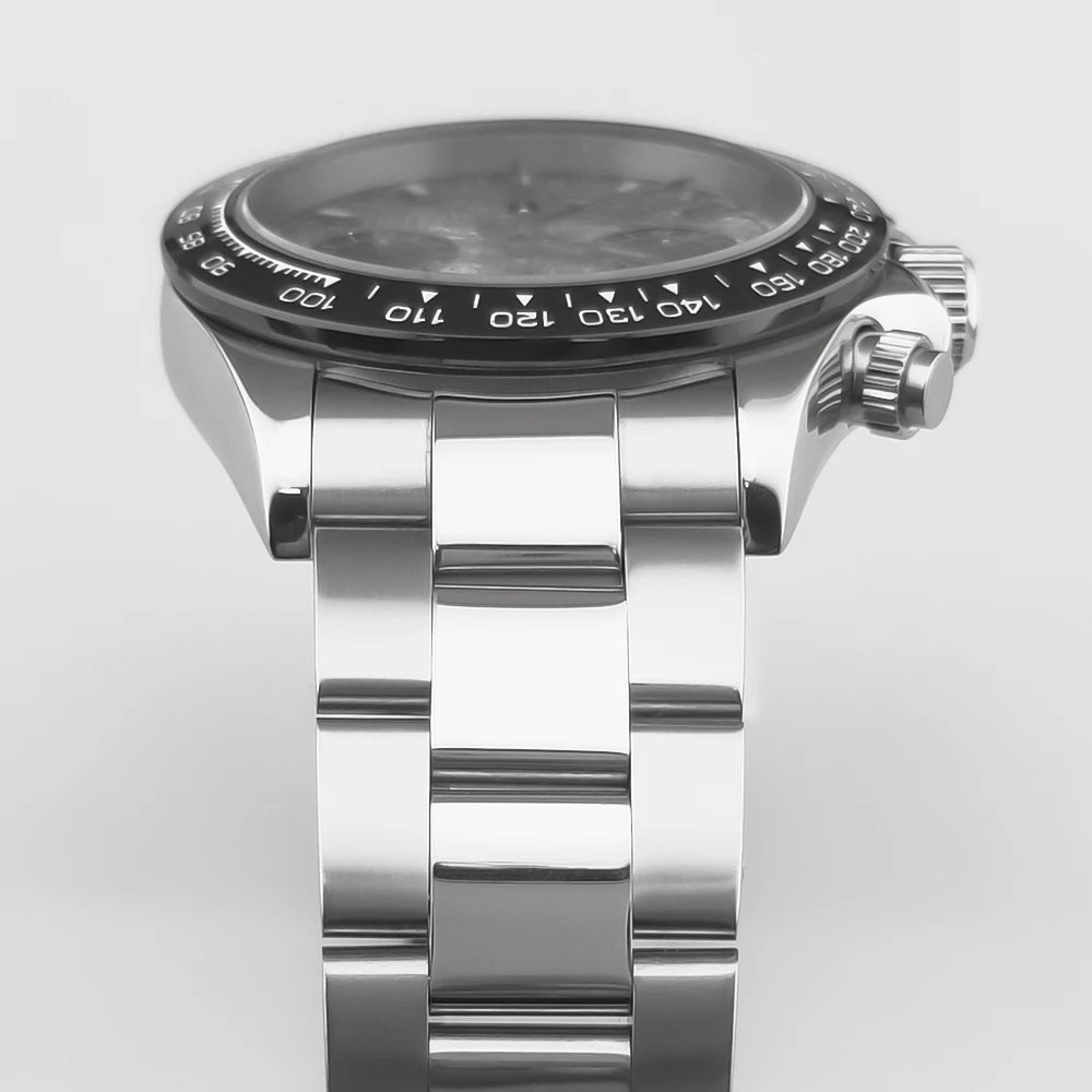 Custom Logo Panda Dial Daytona Homage Watch 40mm Stainless Steel Sapphire Ceramic Bezel Quartz Movement  Luxury Men RELOJ