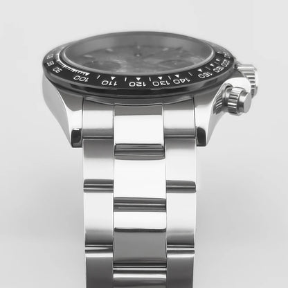 Custom Logo Panda Dial Daytona Homage Watch 40mm Stainless Steel Sapphire Ceramic Bezel Quartz Movement  Luxury Men RELOJ