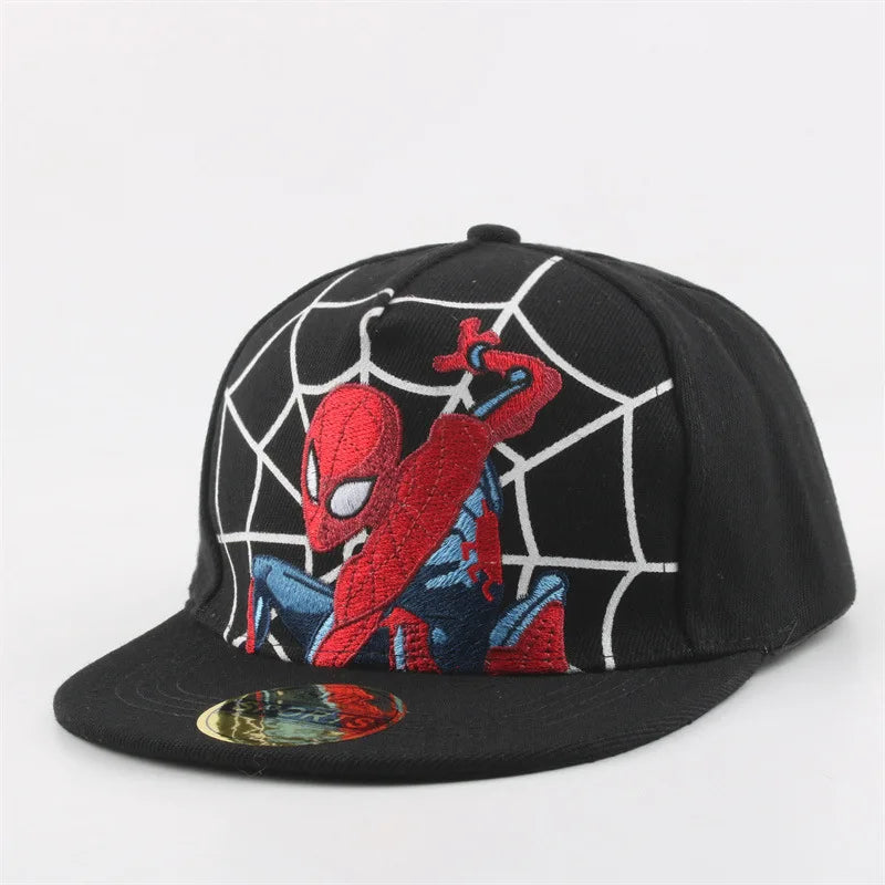 Spider-Man Marvel Peripheral Anime Baseball Cap Cotton Flat Brim Hat Cartoon Decoration Accessories Kid’s Gift Sun Shade Travel