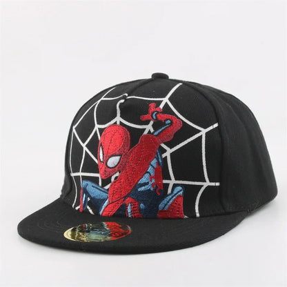 Spider-Man Marvel Peripheral Anime Baseball Cap Cotton Flat Brim Hat Cartoon Decoration Accessories Kid’s Gift Sun Shade Travel