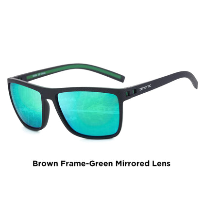 ZENOTTIC Polarized Sunglasses for Men Lightweight TR90 Frame UV400 Protection Square Sun Glasses