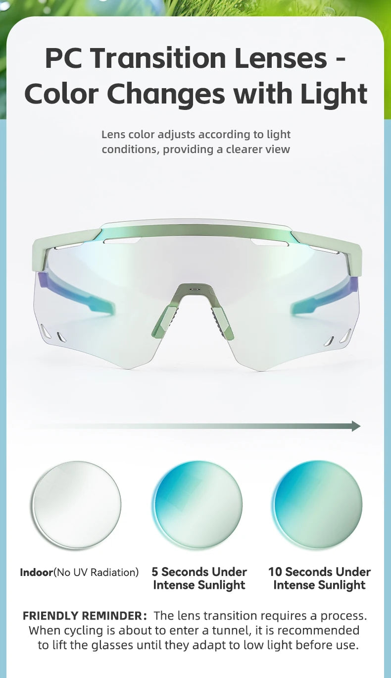 ROCKBROS Cycling Glasses MTB Road Bike Eyewear Driving Golf Goggles Protection Sports UV400 Sunglasses Polarized/Photochromic