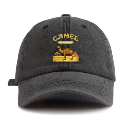 1pc Camel Print Washed Baseball Cap for Adults,  Minimalist Retro Style Casual Soft Adjustable Dad Hat, Perfect As Gift