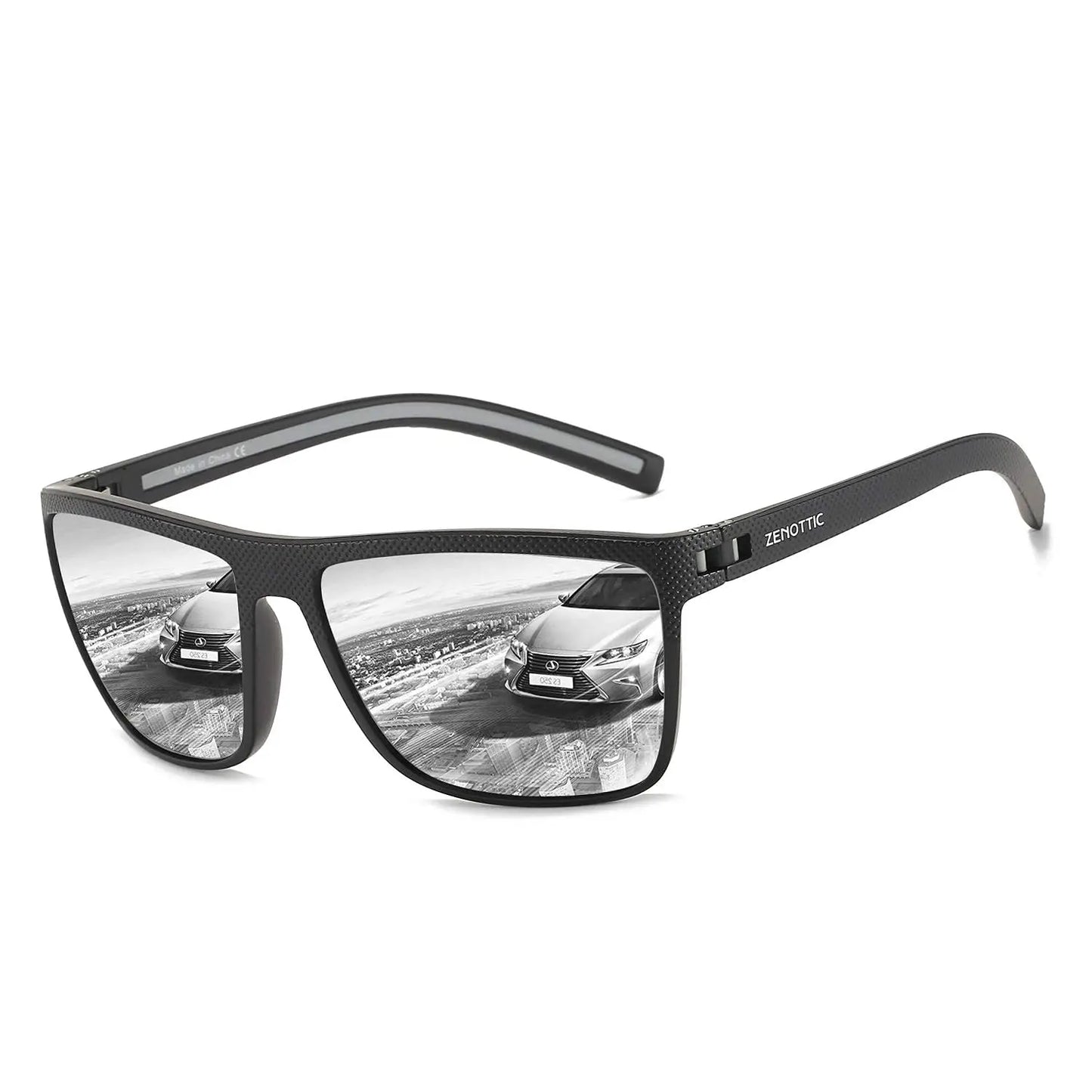 ZENOTTIC Polarized Sunglasses for Men Shades Lightweight TR90 Frame UV400 Protection Square Outdoor Trave Driving Sun Glasses