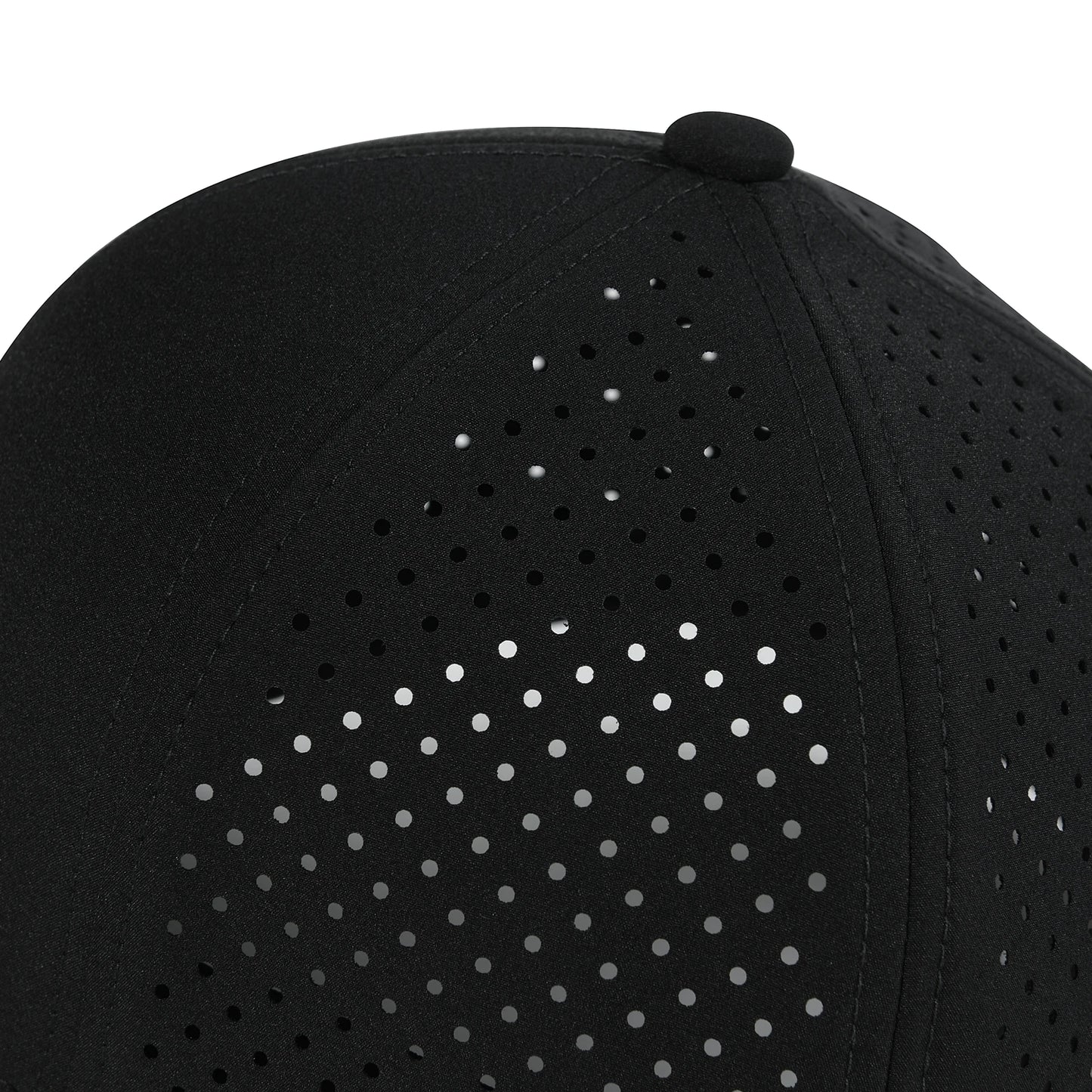 VOBOOM Men Quick Dry Baseball Cap Laser Cut Mesh Ball Curved Brim Snapback Hat Outdoor Running Travel Black Hat