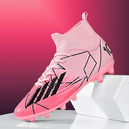 Nouvelles chaussures de football pour hommes, ultralégères, pour intérieur et extérieur, de haute qualité, à haute cheville, antidérapantes, chaussures de sport, futsal antidérapantes
