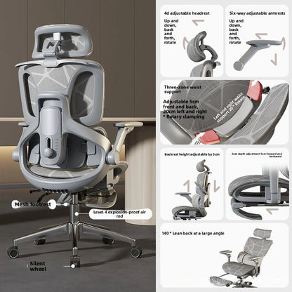 Air Titan kontor- og gamingstol i fuld mesh med ergonomisk lændestøtte i tre zoner til computer- og skrivebordsbrug for studerende, med ventilerende design