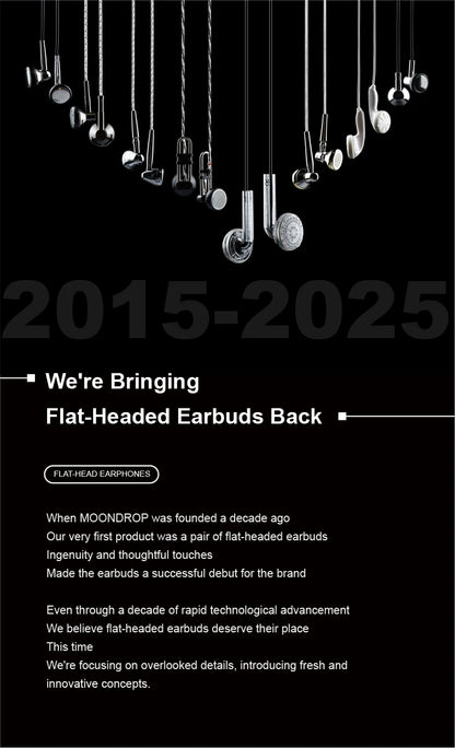 MOONDROP NICE BUDS Earphone 15.4mm Large Dynamic Driver Flat-headed Earbuds