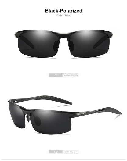 CLLOIO Brand Men's Polarized Sunglasses Aluminum Frame UV400 Anti-Glare Sun Glasses Male Driving Glasses Rimless Oculos De Sol