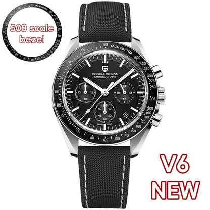 PAGANI DESIGN 2026 New Moon Watch Retro Luxury Quartz Watches For Men Stainless steel Luminous waterproof Sport Chronograph Man