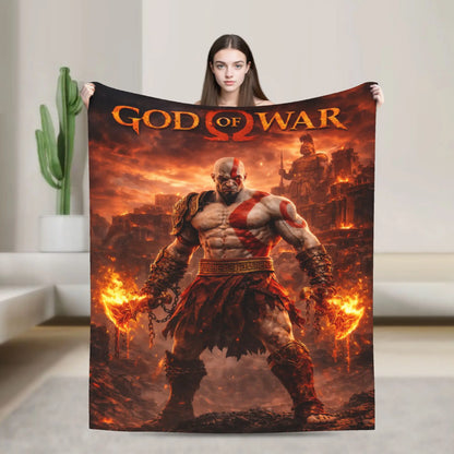 God of War Game Gamers Kratos Blanket Quality Super Soft  Throw Blanket Spring Decorative Couch Chair Sofa Bed Pattern Bedspread