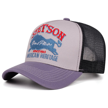 2025 Personalized New Truck Hat STETSON Red Bear Breathable Mesh Hat Street Hip Hop Hat Daily Casual Wear Sunshade Baseball Hat