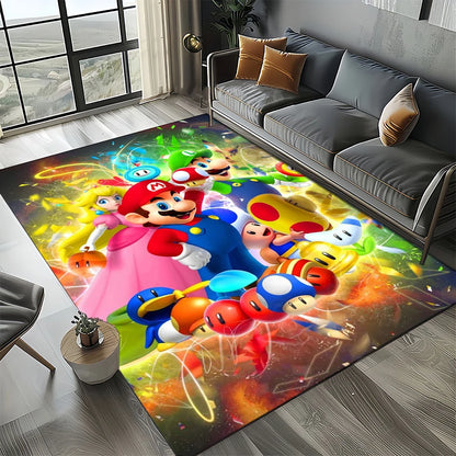 Retro Mario Cartoon  Area Rug,Carpet Rug for Home Living Room Bedroom Sofa Doormat Decor,Kids Play  Floor Mat
