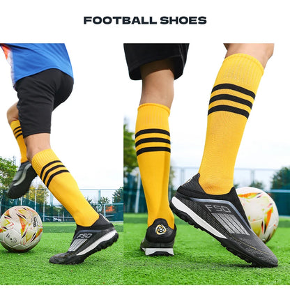 Men Soccer Shoes Training Football Boots Indoor Sneakers TF Long Spikes Match Futsal Ultralight Breathable Cleats Drop Shipping