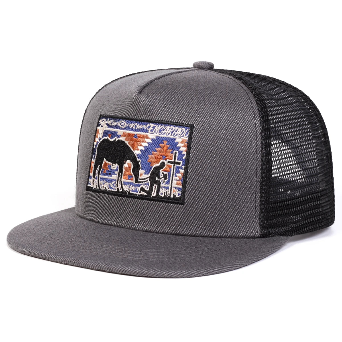 Unisex Horse Cross Embroidery Hip-hop Net Hats Spring Summer Outdoor Adjustable Casual Baseball Caps Sunscreen Hat Sports Cap
