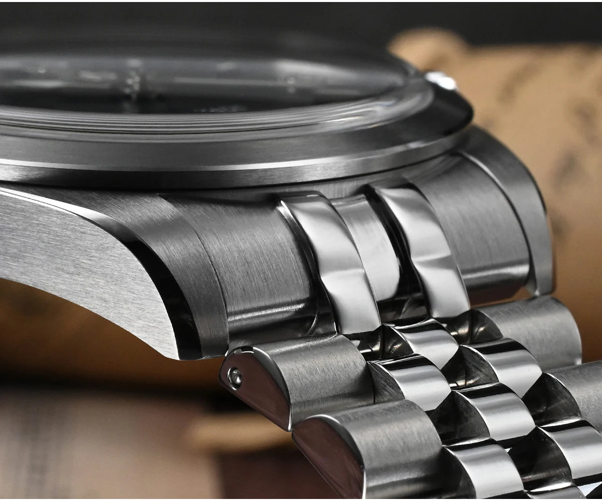 San Martin 38mm Men Sport Watch Fashion Luxury Explore Climbing Automatic Mechanical Sapphire Waterproof 5 Links Bracelet BGW-9