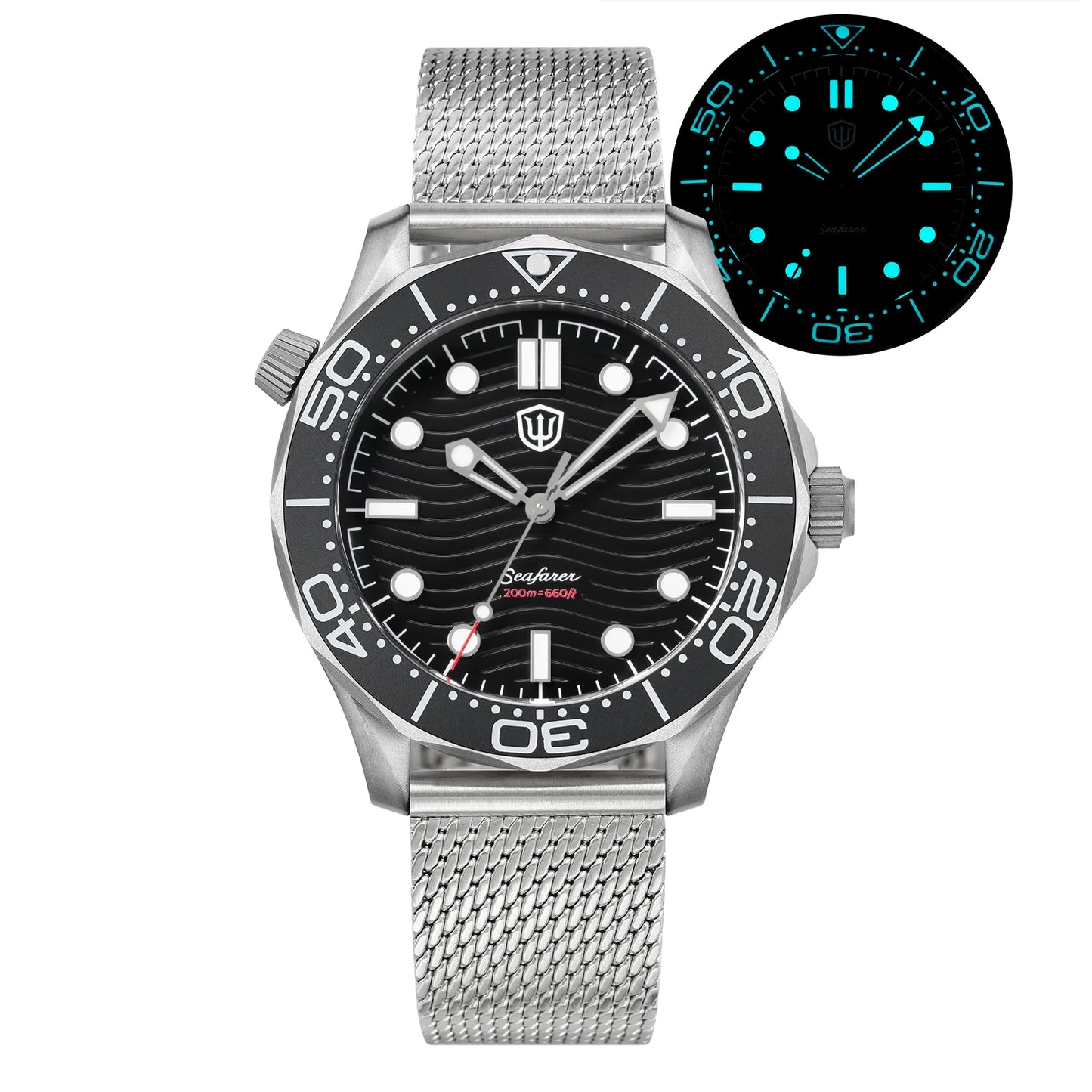 Watchdives WD007Q Diver Watch VH31 Sweep Second Quartz Movement Luminous Domed Sapphire Crystal Watches 42mm Titanium Watches