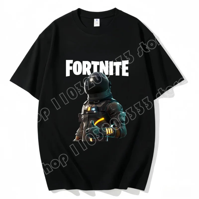 Fortnite Crew Neck T Shirt Unisex Adult Game Dance Fashion New Pure Cotton Short Sleeve Tops Perfect for Casual Wear Vacations