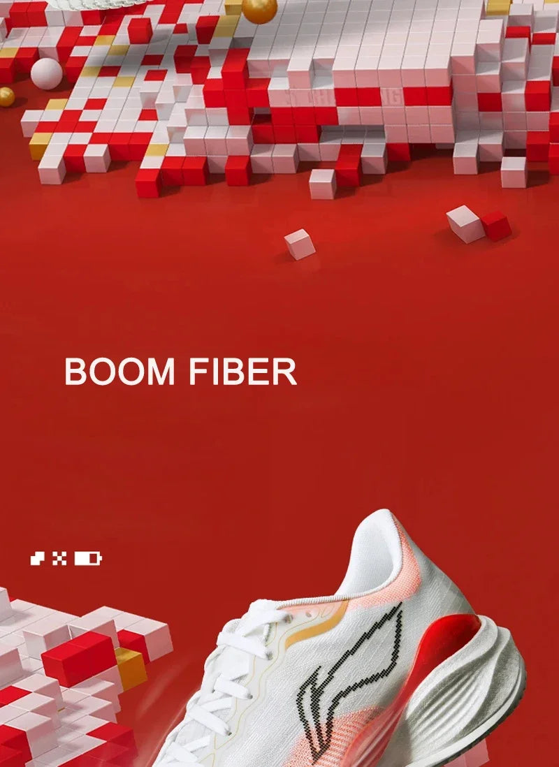 Li-Ning Men's SUPER LIGHT 22 Light Running Shoes BOOM FIBER Cushion TEMPO BOUNSE LiNing Breathable Anti-Slip Sneakers ARBV001