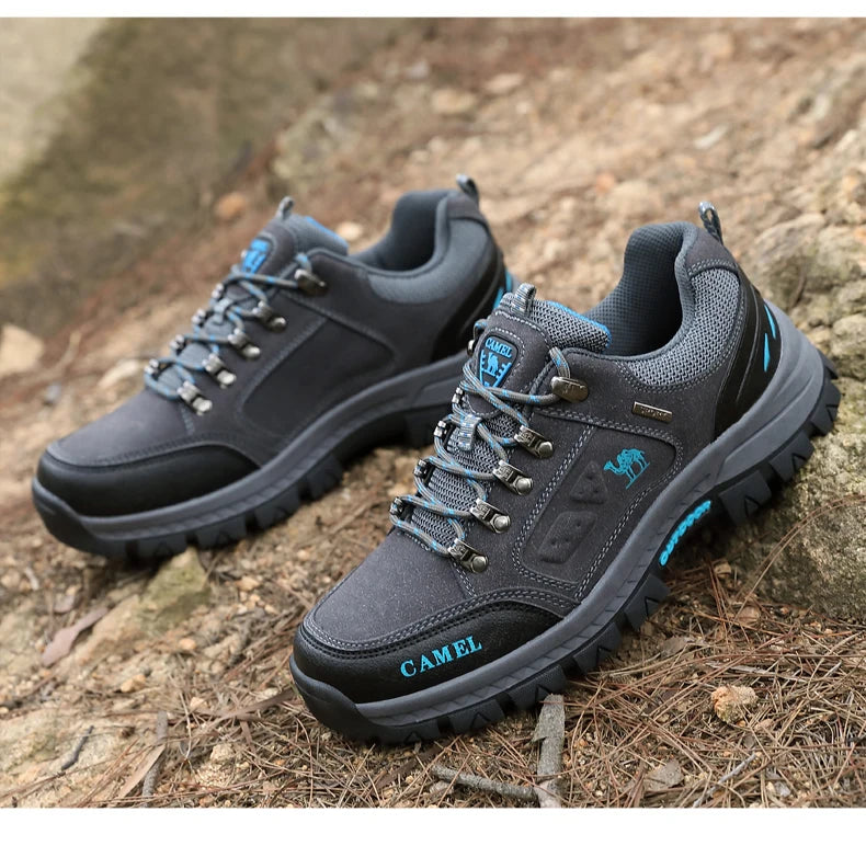 Classic Black Men's Hiking Shoes Outdoor Low Climbing Walking Shoes For Men Trekking Sneakers Non-Slip Mountaineering Shoes Man