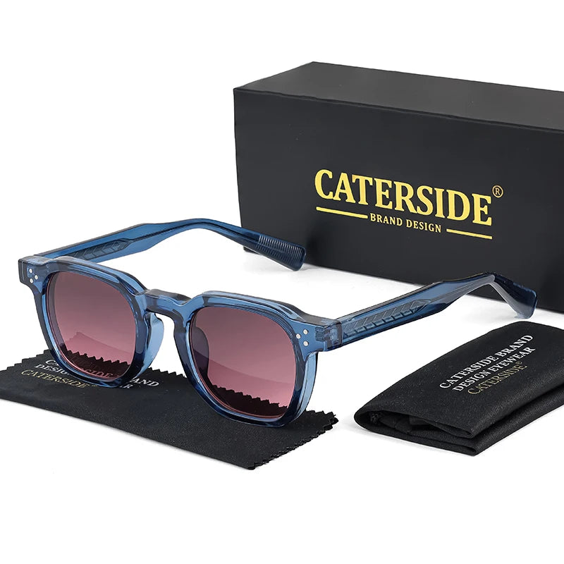 CATERSIDE New Retro Punk Men Sunglasses Square Personalized Design Glasses Women's Fashion Party Glasses Festival Gift 2 Pieces