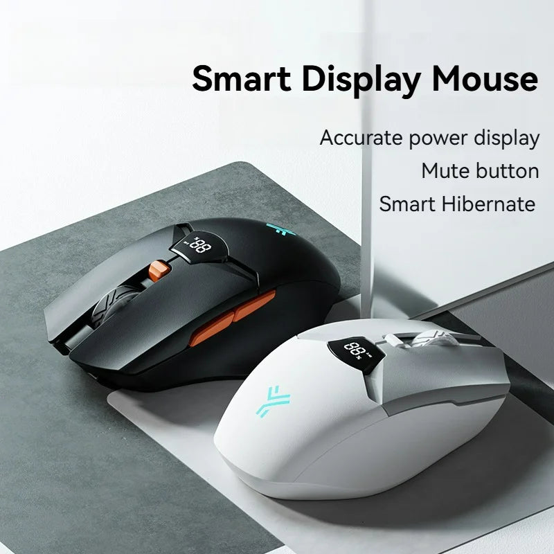 2.4G Bluetooth draadloze muis met schermweergave, 600mAh batterij met grote capaciteit en licht klinkende knoppen voor gaming en kantoor