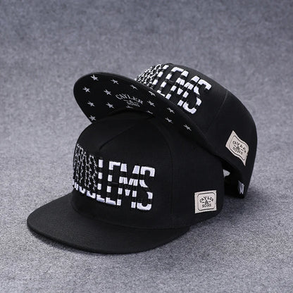 Men's Letter Embroidery All-match Flat Brim Baseball Cap Ladies Summer Hip Hop Hats Outdoor Shade Adjustable Casual Peaked Caps