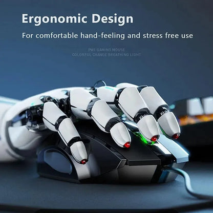 Кабелна мишка Inphic W1 Esports Gaming Mouse, безшумна офис мишка, опция с три или шест бутона
