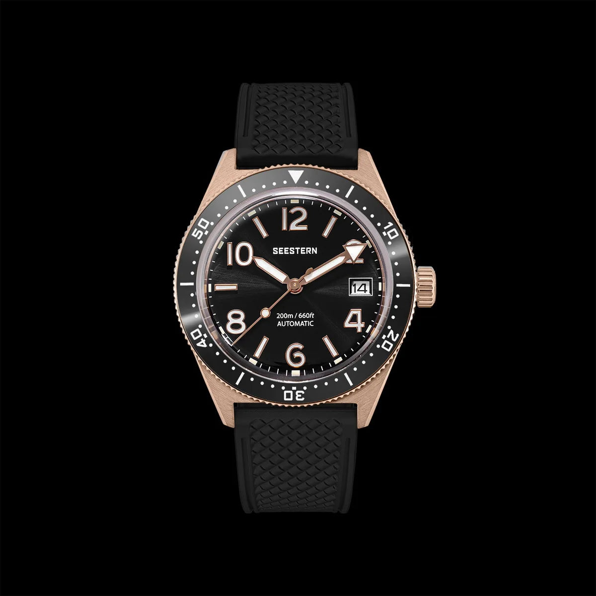 SEESTERN Diver Men's Watch Automatic Mechanical Wristwatches NH35 Movement Ceramic Bezel 20Bar Waterproof Sapphire Luminous S434-2