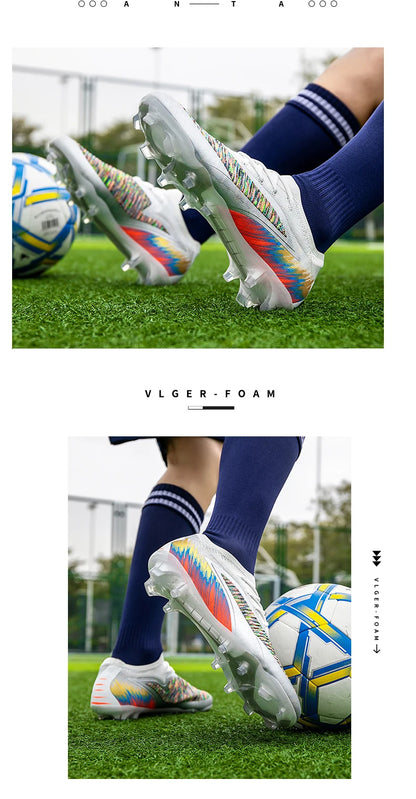 New Men Football Boots Shoes Match Training Soccer Shoes Non-Slip Cleats Long Spikes FG Ultralight Outdoor Sneaker Drop Shipping