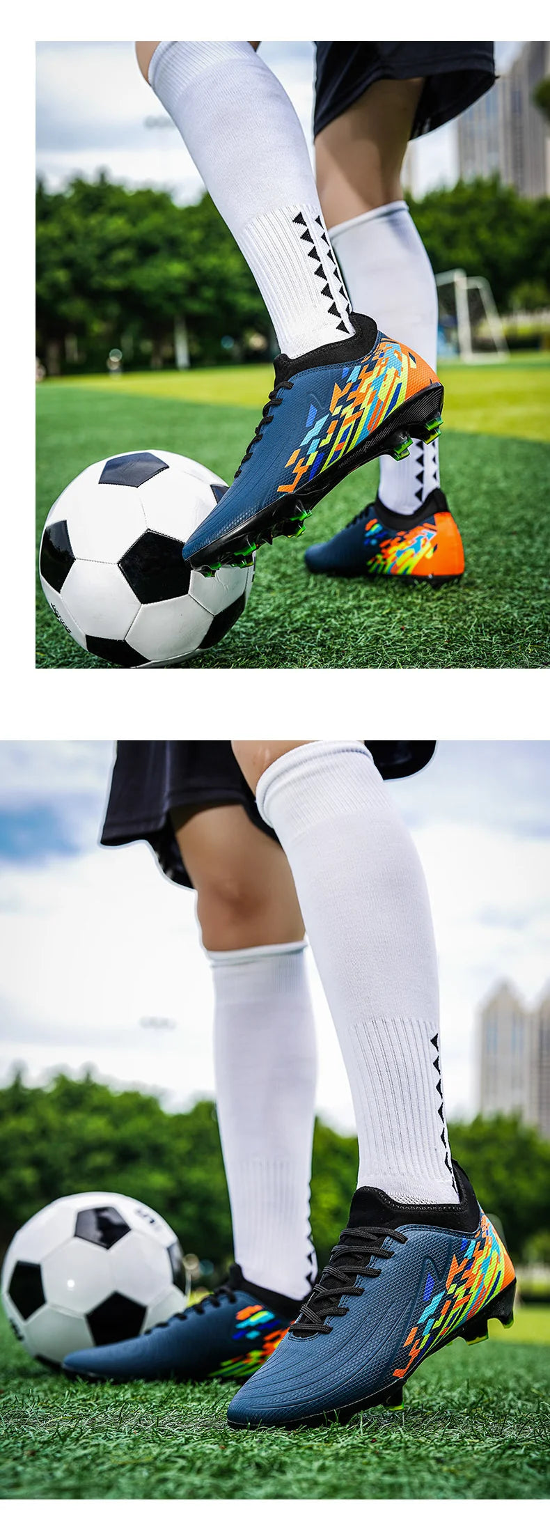 Casual Comfortable Men Sports Shoes Soccer Shoes Men Anti-slip Outdoor Grass Training Breathable Lace-up Football Boots