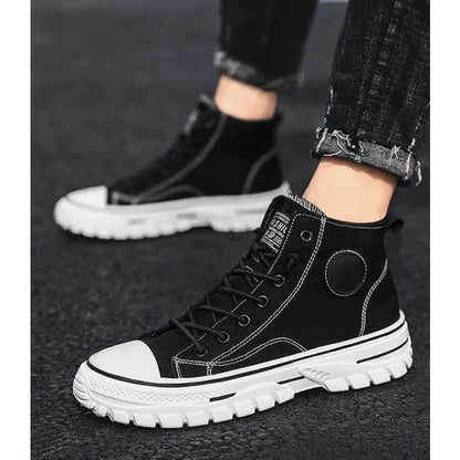 Pantofi din pânză pentru bărbați, pantofi sport casual înalți, respirabili, gri, pentru skateboarding, vulcanizați, adidași confortabili, nou