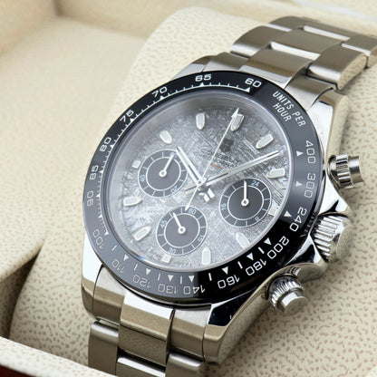 Custom Logo Panda Dial Daytona Homage Watch 40mm Stainless Steel Sapphire Ceramic Bezel Quartz Movement  Luxury Men RELOJ