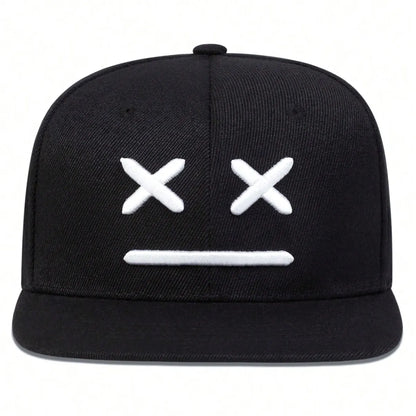 Unisex XX Smiling Face Embroidery Hip-hop Hats Spring Autumn Adjustable Casual Snapback Baseball Caps Sunscreen Hat Sports Cap