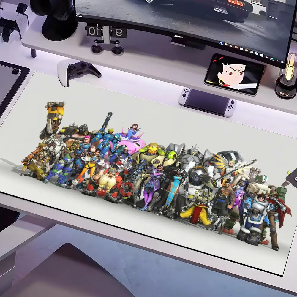 Podložka pod myš Overwatch ve více velikostech, velká čtvercová podložka na počítačový stůl, kancelářská a herní podložka s protiskluzovou gumovou spodní stranou