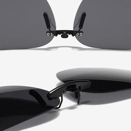 KLASSNUM Men Driving Clip On Polarized Sunglasses for Myopia Eyeglasses Women Square Night Vision Fishing UV400 Sun Glasses Clip