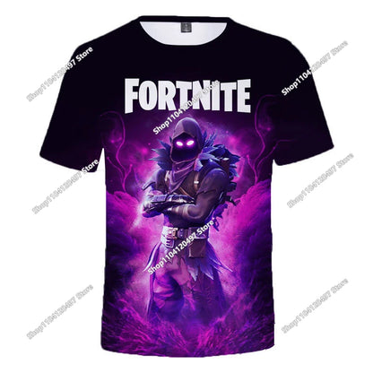 Zomer T-shirt voor kinderen, Battle Royale Fortnite Heldenoverwinning 3D, voor jongens en meisjes, babykleding