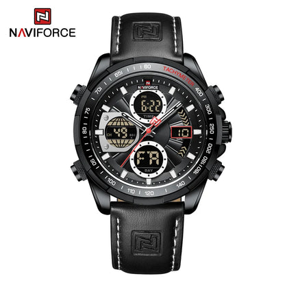 New NAVIFORCE Watches for Men Leather Mens Military Sport Waterproof Watch Quartz WristWatch Chronograph Male Clock
