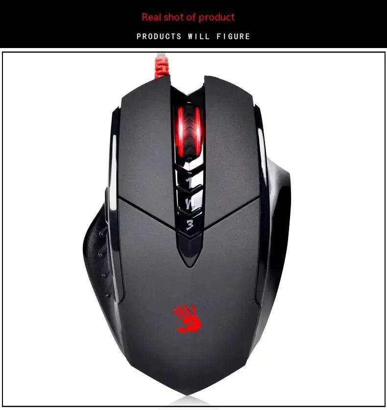 Жична мишка Bloody V7M с RGB, олекотен ергономичен дизайн, 4000dpi, за PC, офис, e-sports гейминг и макро програмиране, за CF LOL CS