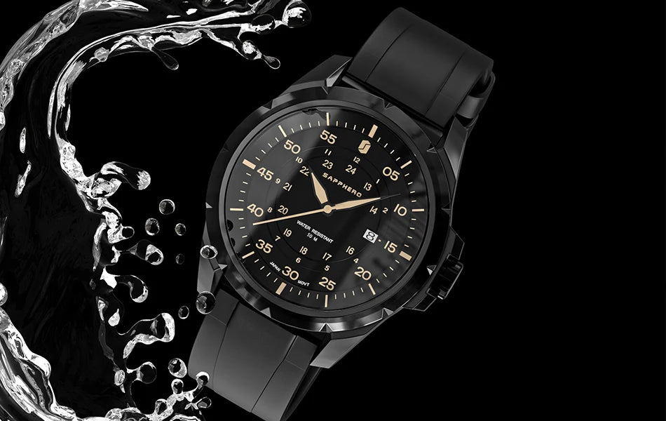 Montre pour homme SAPPHERO – Montre à quartz de luxe, étanche jusqu'à 50 m, équipée d'un mécanisme importé et d'un boîtier en acier inoxydable – Une idée cadeau idéale pour homme.