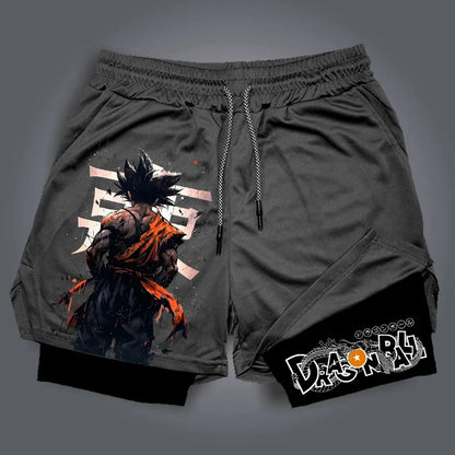 Dragon Ball Goku Unisex Harajuku Anime Printed 2026 Καλοκαιρινό νέο προϊόν Φαρδύ αθλητικό αναπνέον σορτς διπλής στρώσης γρήγορου στεγνώματος