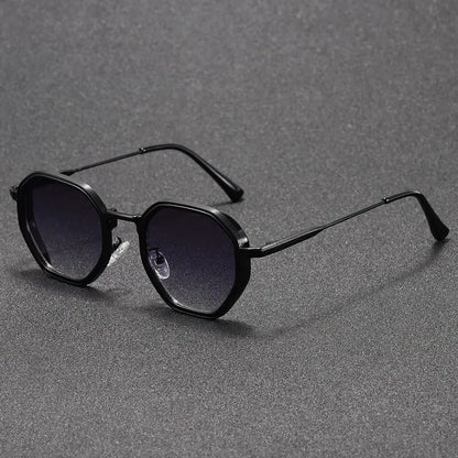 1PCunisex Round Metal Fashionable Sunglasses, Retro Style, Fashionable Basic Model, Classic Color Contrast Matching