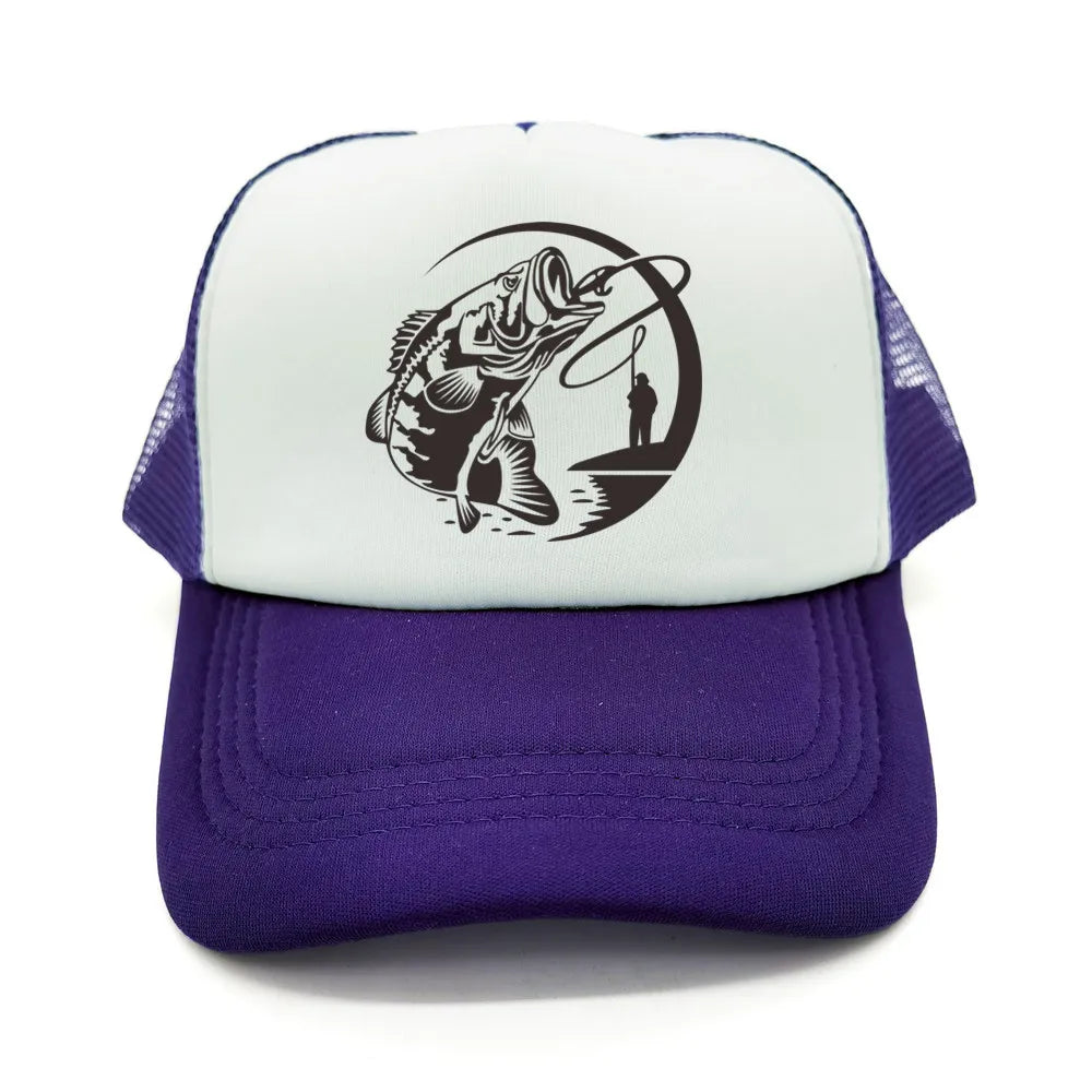Fiske-skelett-trucker-keps, sommar, herr, cool fiskarkeps, basebollkeps, unisex, utomhus, nätkepsar, MZ-238