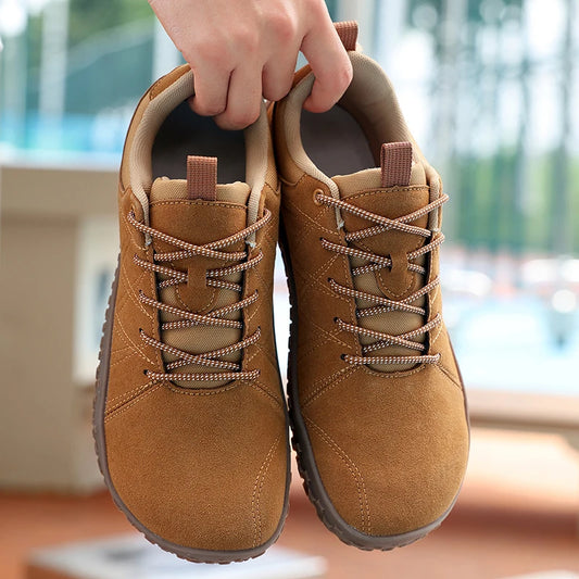 Suede Leather Shoes PU Fabric Wide Toe Shoe Anti-slip Hiking Shoe Workwear Men's Sports Shoes Women's Outdoor Walking Shoes