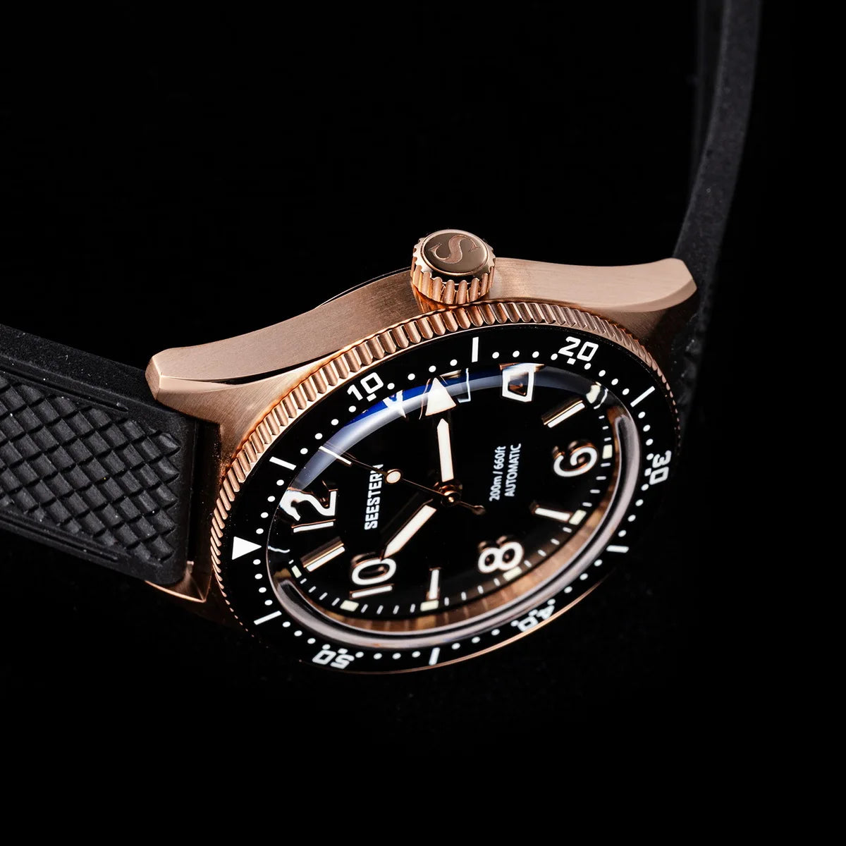 SEESTERN Diver Men's Watch Automatic Mechanical Wristwatches NH35 Movement Ceramic Bezel 20Bar Waterproof Sapphire Luminous S434-2