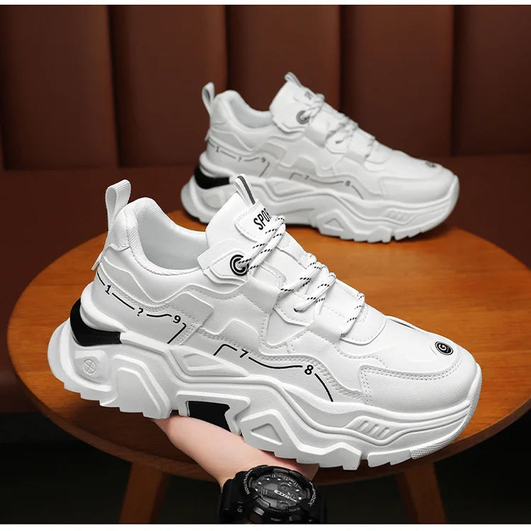 Chaussures de sport décontractées à semelles épaisses pour hommes, baskets polyvalentes quatre saisons pour étudiants en plein air, confortables, nouvelle collection
