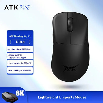 ATK Z1 Pro Max Ultra Wireless -pelihiiri, mukautetut tassut, PAW3950, Ultra Smart Speed Wireless, 8k Polling Rate, 0.39ms matala viive